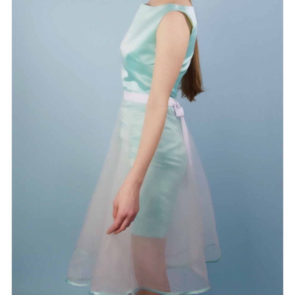 Madelyn Green White Transparent Dress